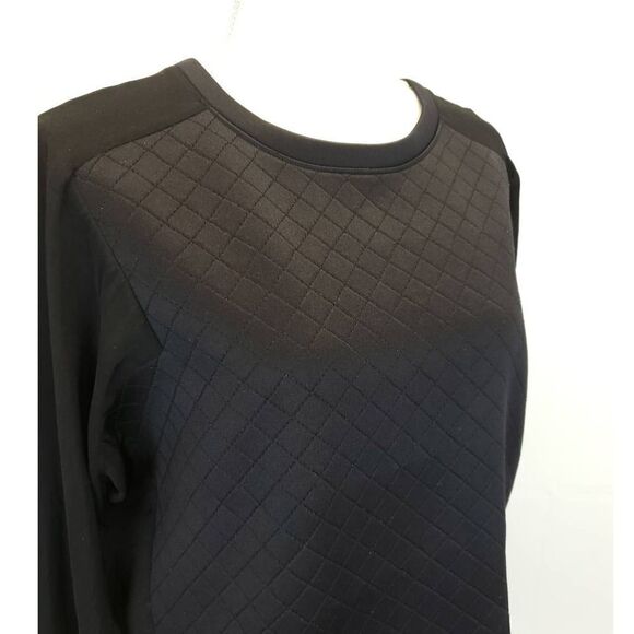 TROUVE Quilted Front Panel Black Long Sleeve Sweater - Picture 3 of 12
